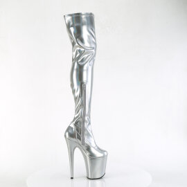 Pleaser FLAMINGO-3000HWR Plateau Overknee Stiefel Holograma Silber EU-41 / US-11