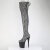 Pleaser FLAMINGO-3008SP-BT Plateau Overknee Stiefel Snakeprint Schwarz Weiß EU-35 / US-5