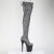Pleaser FLAMINGO-3008SP-BT Plateau Overknee Stiefel Snakeprint Schwarz Weiß EU-35 / US-5