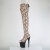 Pleaser FLAMINGO-3008SP-BT Plateau Overknee Stiefel Snakeprint Braun EU-35 / US-5