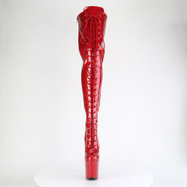 Pleaser FLAMINGO-3020GP Plateau Overknee Stiefel Lack Glitter Rot EU-35 / US-5
