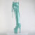 Pleaser FLAMINGO-3021GP Plateau Overknee Stiefel Lack Glitter Türkis EU-35 / US-5