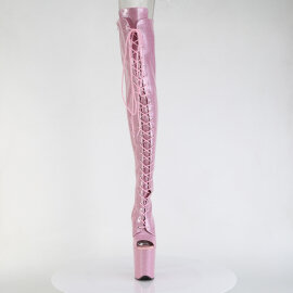 Pleaser FLAMINGO-3021GP Plateau Overknee Stiefel Lack Pink EU-35 / US-5