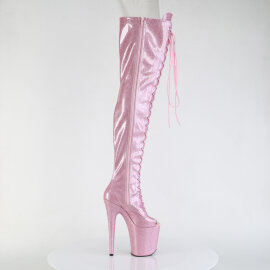 Pleaser FLAMINGO-3021GP Plateau Overknee Stiefel Lack Pink EU-35 / US-5