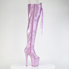 Pleaser FLAMINGO-3021GP Plateau Overknee Stiefel Lack Glitter Lila EU-35 / US-5