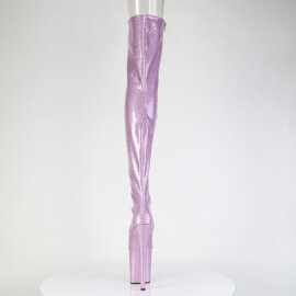 Pleaser FLAMINGO-3021GP Plateau Overknee Stiefel Lack Glitter Lila EU-37 / US-7