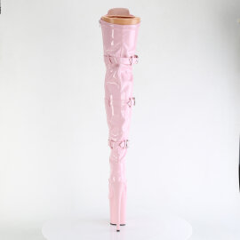 Pleaser FLAMINGO-3028 Plateau Overknee Stiefel Lack Pink EU-44 / US-14