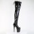 Pleaser FLAMINGO-3850 Plateau Overknee Stiefel Lack Schwarz EU-37 / US-7