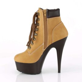Pleaser Stiefelette DELIGHT-600TL-02 Hellbraun Braun EU-35 / US-5