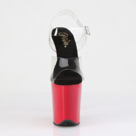 Pleaser FLAMINGO-808 Plateau Sandaletten Clear Rot EU-35...