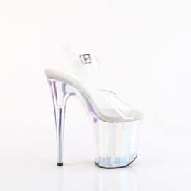 Pleaser FLAMINGO-808HT Plateau Sandaletten Clear Holograma Rauch Bunt EU-40 / US-10