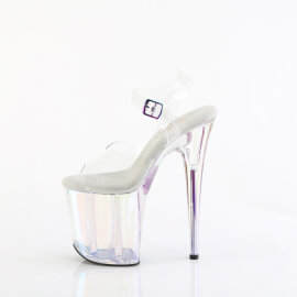 Pleaser FLAMINGO-808HT Plateau Sandaletten Clear Holograma Rauch Bunt EU-42 / US-12