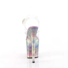 Pleaser FLAMINGO-808NEB Plateau Sandaletten Clear Metallic Lila EU-35 / US-5