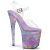Pleaser FLAMINGO-808NEB Plateau Sandaletten Clear Metallic Lila EU-35 / US-5