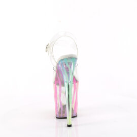 Pleaser FLAMINGO-808RG-03 Plateau Sandaletten Clear Glitter Bunt EU-35 / US-5