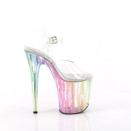 Pleaser FLAMINGO-808RG-03 Plateau Sandaletten Clear Glitter Bunt EU-35 / US-5