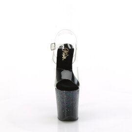 Pleaser FLAMINGO-808SS Plateau Sandaletten Clear Glitter...
