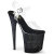 Pleaser FLAMINGO-808SS Plateau Sandaletten Clear Glitter Schwarz EU-40 / US-10