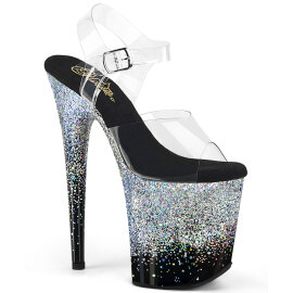 Pleaser FLAMINGO-808SS Plateau Sandaletten Clear Glitter...
