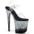 Pleaser FLAMINGO-808SS Plateau Sandaletten Clear Glitter Silber EU-35 / US-5