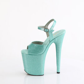 Pleaser FLAMINGO-809GP Plateau Sandaletten Lack Glitter Türkis EU-35 / US-5
