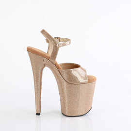 Pleaser FLAMINGO-809GP Plateau Sandaletten Lack Glitter Gold EU-36 / US-6