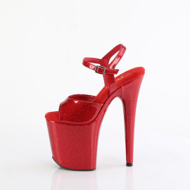 Pleaser FLAMINGO-809GP Plateau Sandaletten Lack Glitter Rot EU-35 / US-5
