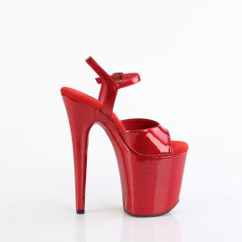 Pleaser FLAMINGO-809GP Plateau Sandaletten Lack Glitter Rot EU-37 / US-7