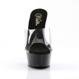 Pleaser Pantolette DELIGHT-601 Transparent Schwarz EU-35...
