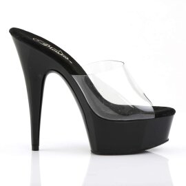 Pleaser Pantolette DELIGHT-601 Transparent Schwarz EU-35 / US-5