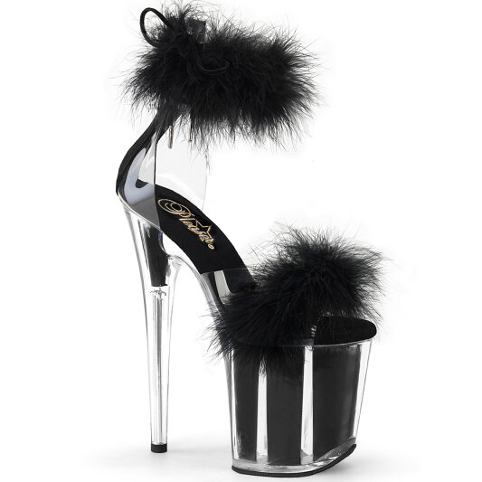Pleaser FLAMINGO-824F Plateau Sandaletten Clear Schwarz EU-35 / US-5