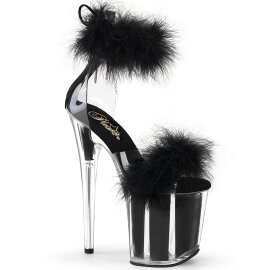 Pleaser FLAMINGO-824F Plateau Sandaletten Clear Schwarz...