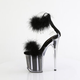 Pleaser FLAMINGO-824F Plateau Sandaletten Clear Schwarz EU-35 / US-5