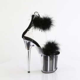 Pleaser FLAMINGO-824F Plateau Sandaletten Clear Schwarz EU-35 / US-5
