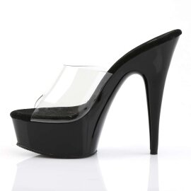 Pleaser Pantolette DELIGHT-601 Transparent Schwarz EU-37 / US-7