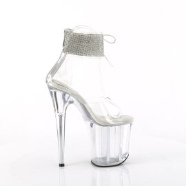 Pleaser FLAMINGO-824RS Plateau Sandaletten Clear Strass Transparent EU-41 / US-11