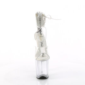 Pleaser FLAMINGO-824RS Plateau Sandaletten Clear Strass Transparent EU-42 / US-12
