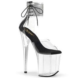 Pleaser FLAMINGO-824RS Plateau Sandaletten Clear Strass...