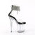 Pleaser FLAMINGO-824RS Plateau Sandaletten Clear Strass Transparent Schwarz EU-36 / US-6