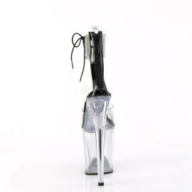 Pleaser FLAMINGO-824RS Plateau Sandaletten Clear Strass Transparent Schwarz EU-39 / US-9