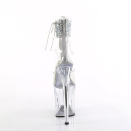 Pleaser FLAMINGO-824RS-02 Plateau Sandaletten Clear Strass Transparent EU-40 / US-10