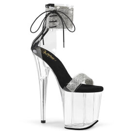 Pleaser FLAMINGO-827RS Plateau Sandaletten Clear Strass...