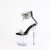 Pleaser FLAMINGO-827RS Plateau Sandaletten Clear Strass Silber Schwarz EU-41 / US-11