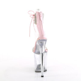 Pleaser FLAMINGO-827RS Plateau Sandaletten Clear Strass Silber Baby Pink EU-35 / US-5