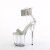 Pleaser FLAMINGO-827RS Plateau Sandaletten Clear Strass Silber EU-35 / US-5