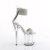 Pleaser FLAMINGO-827RS Plateau Sandaletten Clear Strass Silber EU-35 / US-5