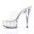 Pleaser Pantolette DELIGHT-601 Transparent Silber EU-35 / US-5