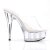 Pleaser Pantolette DELIGHT-601 Transparent Silber EU-35 / US-5