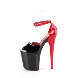 Pleaser FLAMINGO-868 Plateau Sandaletten Rot Schwarz EU-35 / US-5