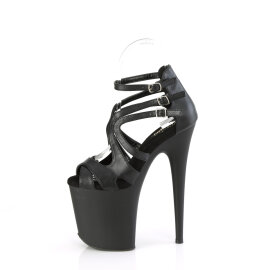 Pleaser FLAMINGO-877 Plateau Sandaletten Clear Schwarz EU-35 / US-5